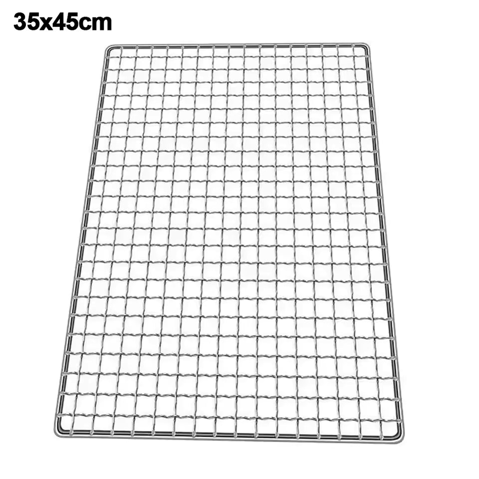 New Iron Wire Grill Racks Reusable Nonstick Grill Net Square Cooking Net Tool