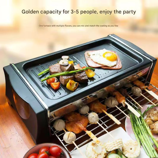 NL Electrical Bbq Grill Smokeless Electric Griddle Hot Pot Table Easily Cleaned Grade Barbecue Indoor Non Stick Electric Grill