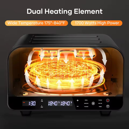 16INCHES 12 INCHES 2026 Newest Health Indoor BBQ Grill Thin Crust Pizza Oven Indoor Air Fryer