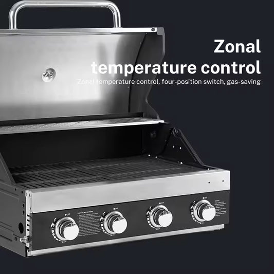 Stainless Steel Gas Barbecue Grill Party Built-in Countertop Barbecue Cast Burning Bbq Grill