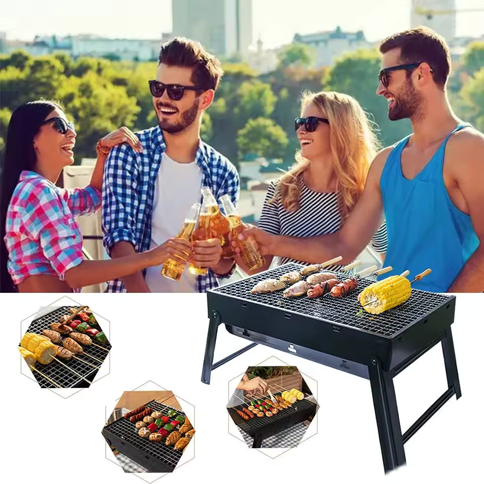 Outdoor Portable Carbon Barbecue Stove for Picnic Garden Party Cooking Terrace Camping Travel Foldable Mini BBQ Grill