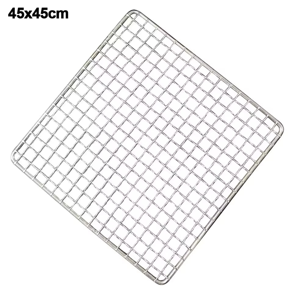 New Iron Wire Grill Racks Reusable Nonstick Grill Net Square Cooking Net Tool
