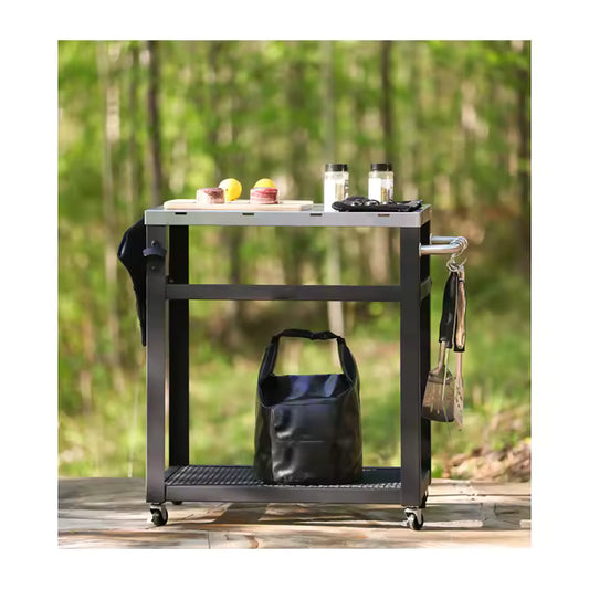 Portable Outdoor Prep Cart Bbq Grill Camping Table Moveable Outdoor Kitchen Bbq Island