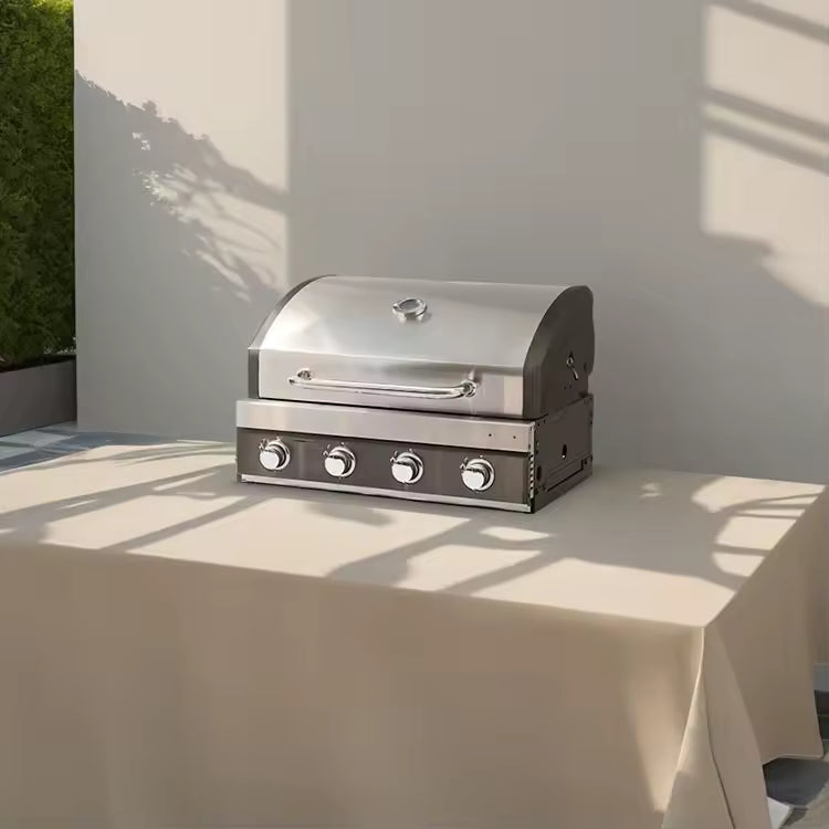 Stainless Steel Gas Barbecue Grill Party Built-in Countertop Barbecue Cast Burning Bbq Grill