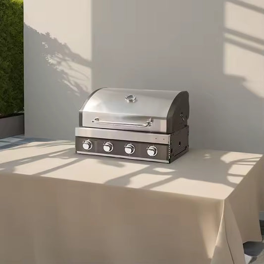 Stainless Steel Gas Barbecue Grill Party Built-in Countertop Barbecue Cast Burning Bbq Grill