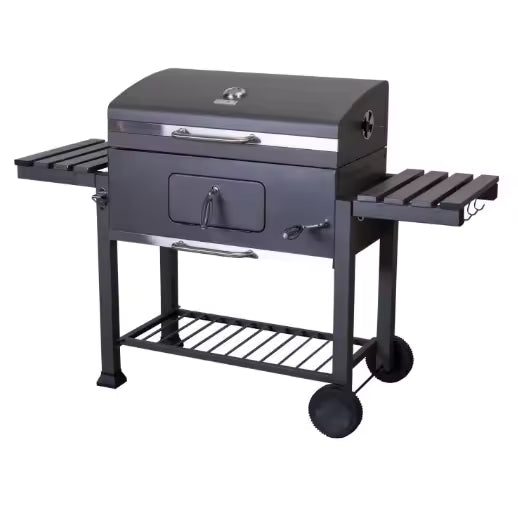 XXL Rectangular Premium Steel Garden Backyard Outdoor BBQ Charcoal Grill with Cast Iron Cooking Grid