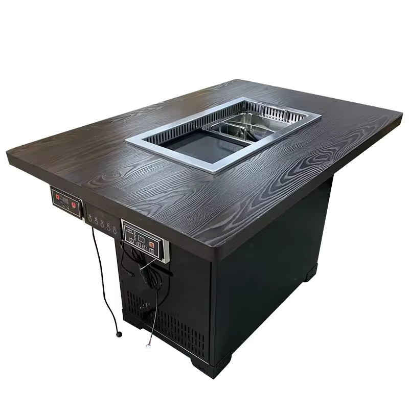 Manufacturer Direct Sales Popular All-In-One Table BBQ Grill Hot Pot for Bars Restaurants Smokeless Commercial Design Worldwide