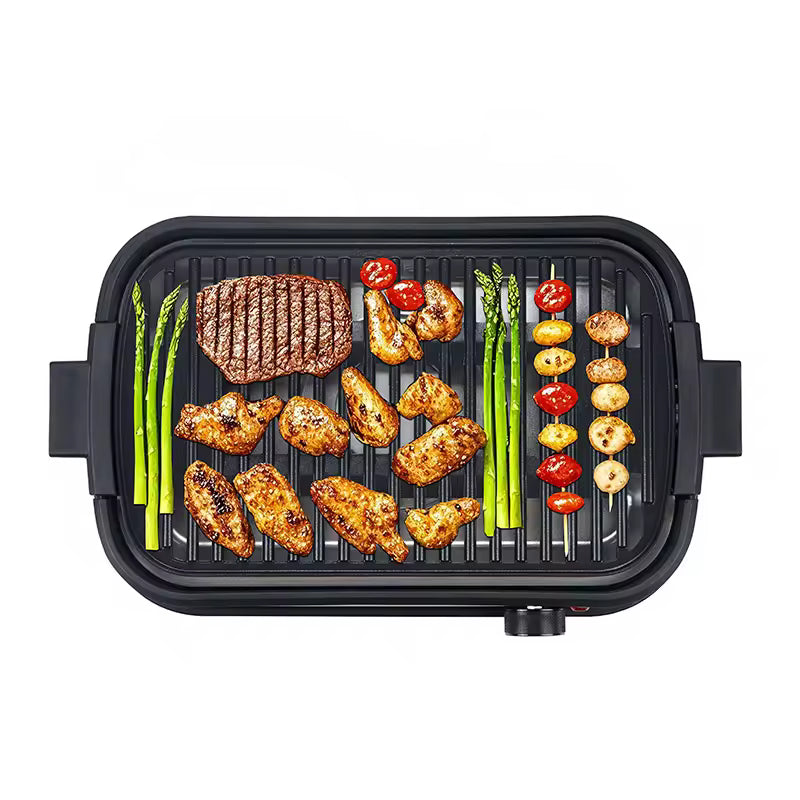 Best Price Smokeless Electric BBQ Grill for Home Kitchen Height Adjustable Indoor Grill Pan with US Plug for Use