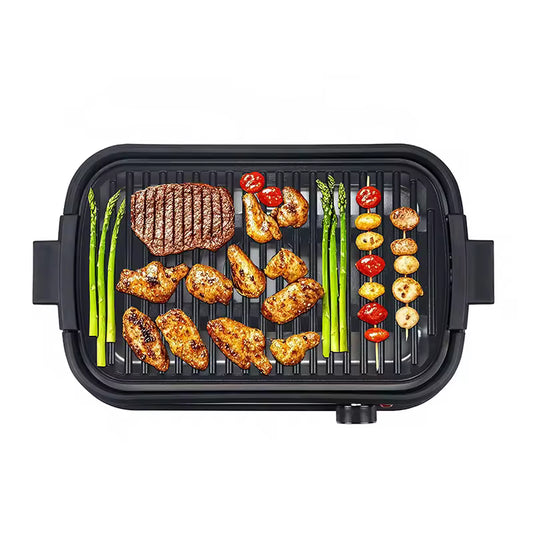 Best Price Smokeless Electric BBQ Grill for Home Kitchen Height Adjustable Indoor Grill Pan with US Plug for Use