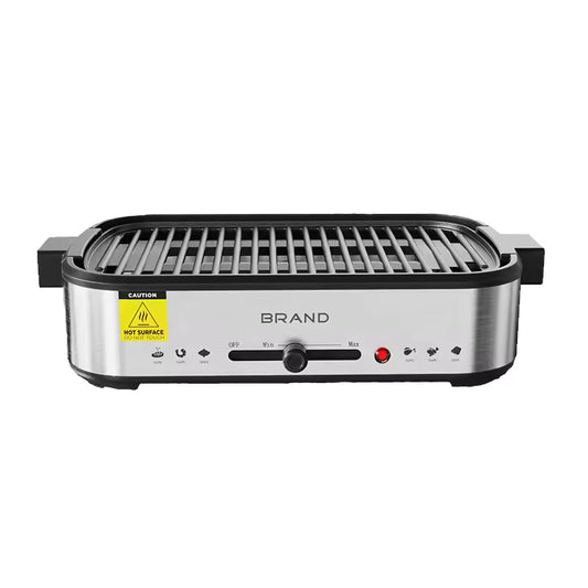 Electric Smokeless Grill Restaurant Quality with Non-Stick Coating and Detachable Plate BBQ Grill Design