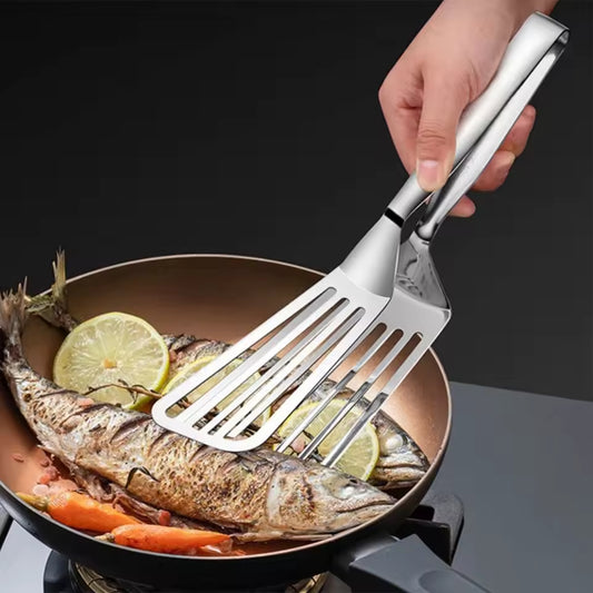 1pc, Multifunctional Stainless Steel Serving Tongs for Buffet, Fish Frying, Bread, Steak, Salad, and Dessert - Kitchen