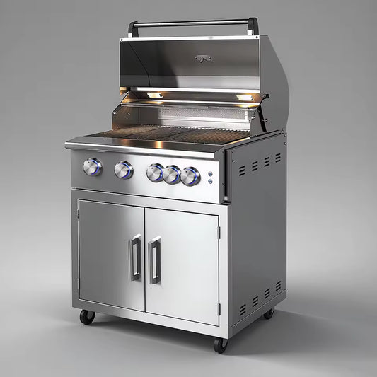 Premium Luxury Built-in Built in 304 Stainless Steel Outdoor Kitchen House Courtyard Garden Party Gas LPG NG BBQ 4 Burners Grill
