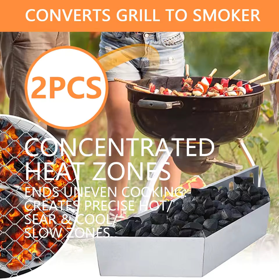 2PCS BBQ Charcoal Basket for Weber Char-Basket Charcoal Holders Compatible with Weber 22 inch Charcoal Container