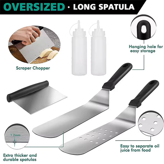 Grilling Griddle Accessories Kit 12 Pcs Flat Top Grill Accessories Set BBQ Grill Tools Set With Carry Bag