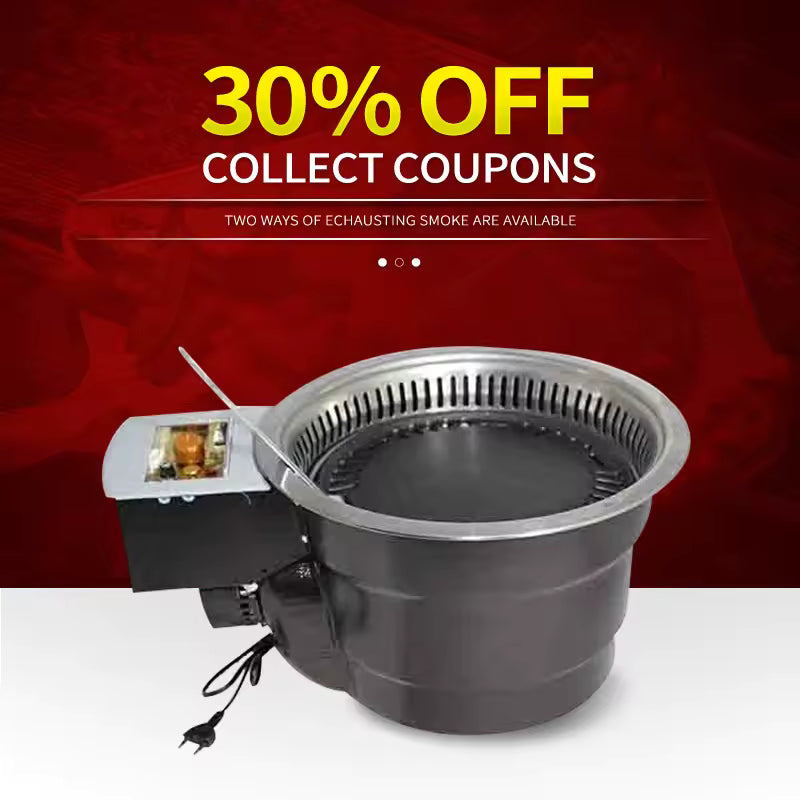 Smokeless Korean Charcoal BBQ Grill Restaurant Baking Ovens Stove Table Barbecue Indoor BBQ Grill