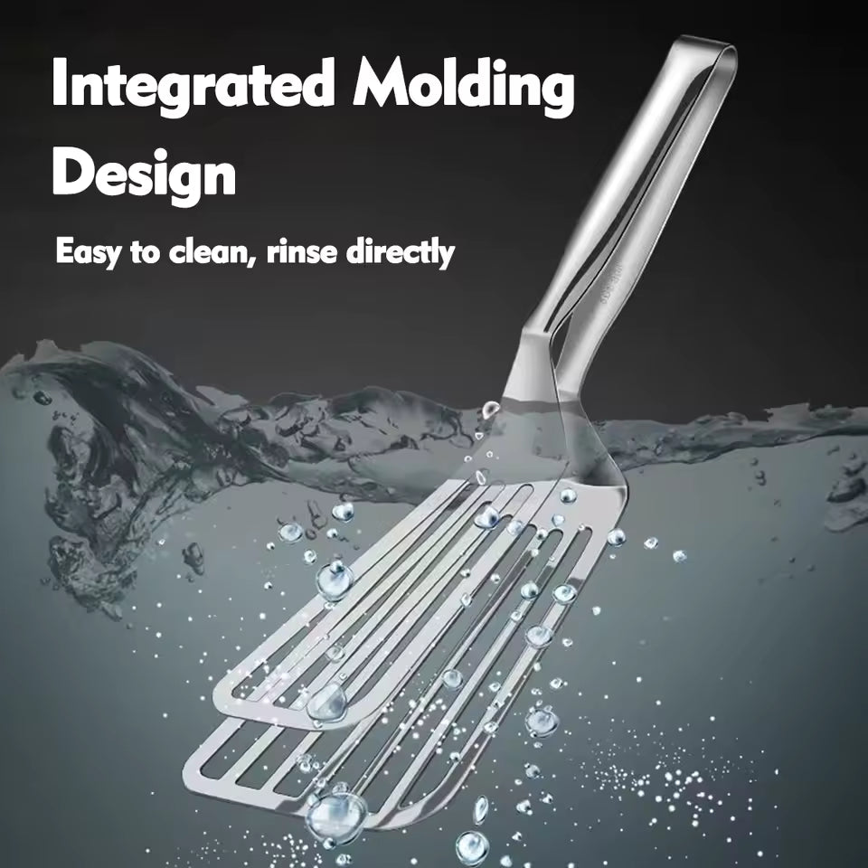 1pc, Multifunctional Stainless Steel Serving Tongs for Buffet, Fish Frying, Bread, Steak, Salad, and Dessert - Kitchen