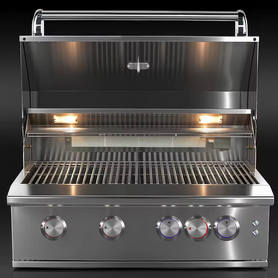 Premium Luxury Built-in Built in 304 Stainless Steel Outdoor Kitchen House Courtyard Garden Party Gas LPG NG BBQ 4 Burners Grill