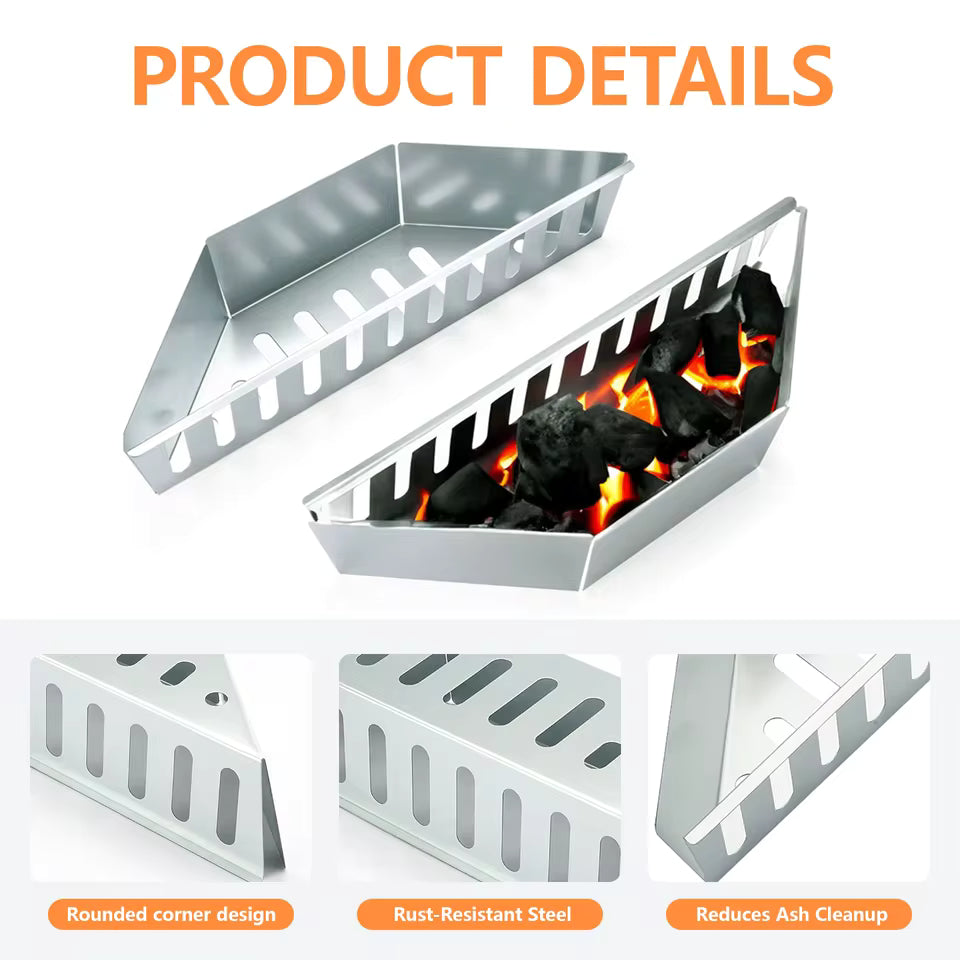 2PCS BBQ Charcoal Basket for Weber Char-Basket Charcoal Holders Compatible with Weber 22 inch Charcoal Container