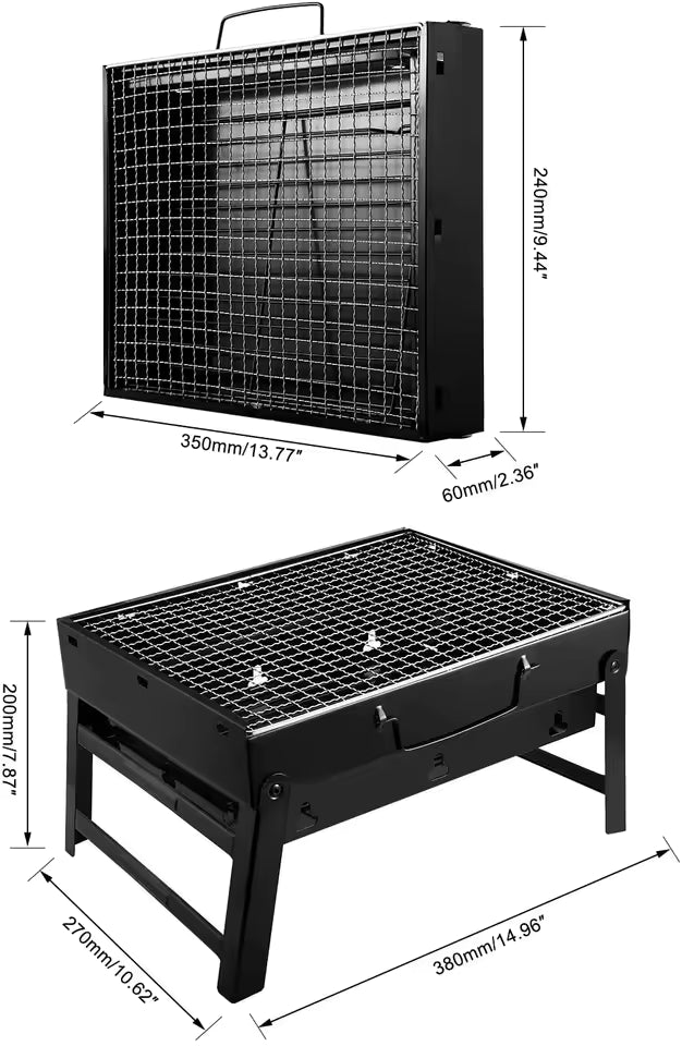 Outdoor Portable Carbon Barbecue Stove for Picnic Garden Party Cooking Terrace Camping Travel Foldable Mini BBQ Grill