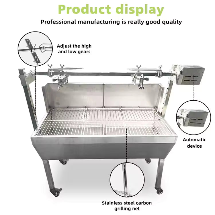 Hot Sale Rotating Camping Barbecue Grill Outdoor Stainless Steel Charcoal Bbq Grill for Outdoor Camping