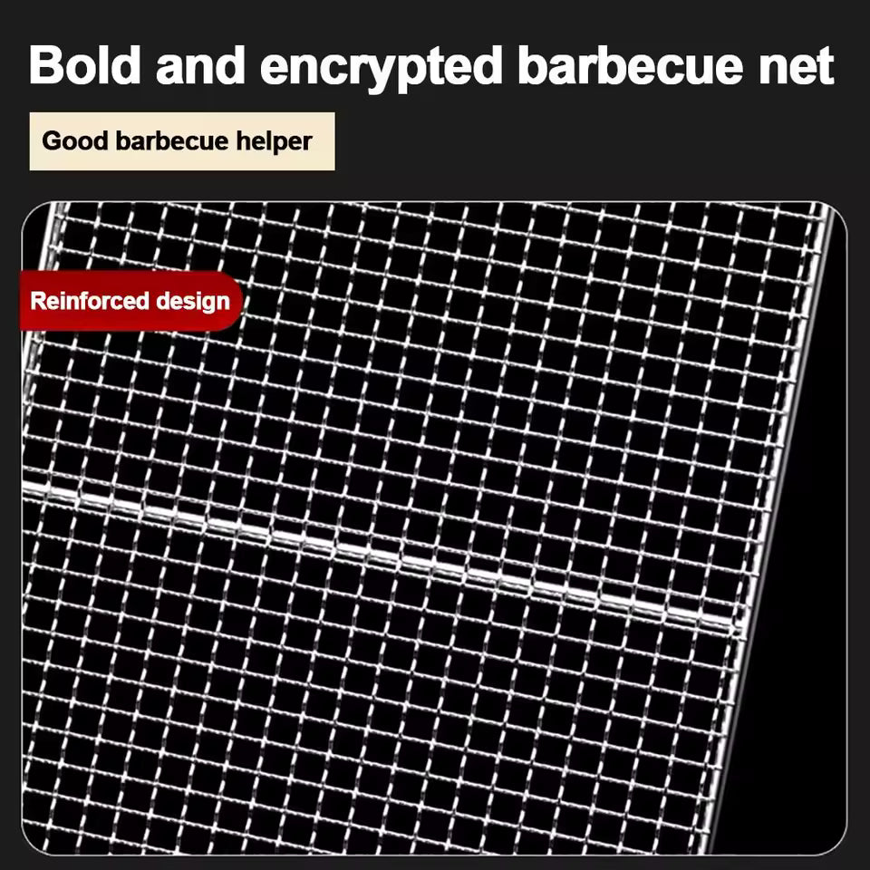 New Iron Wire Grill Racks Reusable Nonstick Grill Net Square Cooking Net Tool