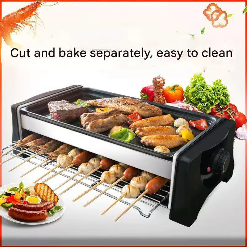 NL Electrical Bbq Grill Smokeless Electric Griddle Hot Pot Table Easily Cleaned Grade Barbecue Indoor Non Stick Electric Grill