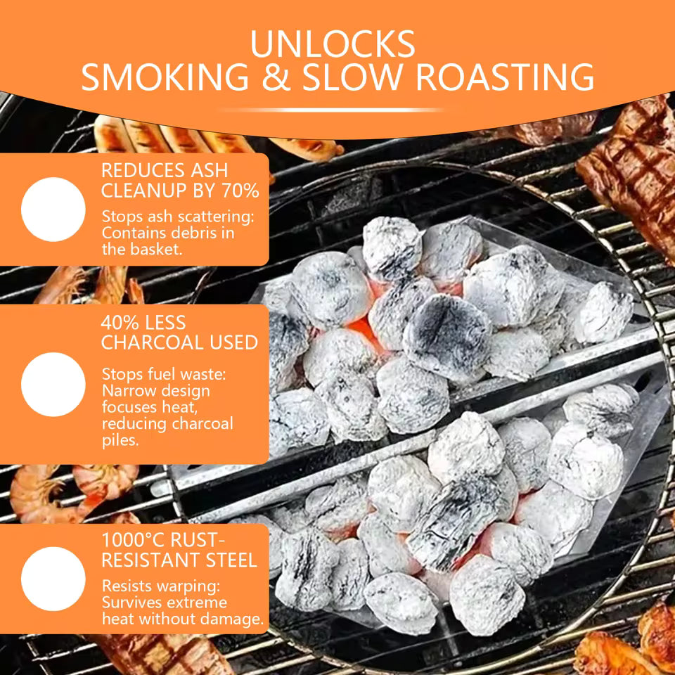 2PCS BBQ Charcoal Basket for Weber Char-Basket Charcoal Holders Compatible with Weber 22 inch Charcoal Container