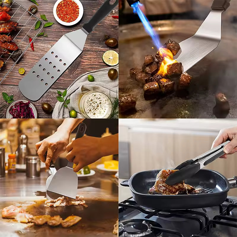 Grilling Griddle Accessories Kit 12 Pcs Flat Top Grill Accessories Set BBQ Grill Tools Set With Carry Bag