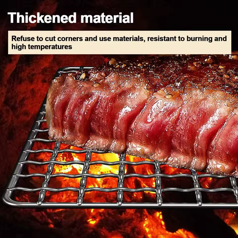 New Iron Wire Grill Racks Reusable Nonstick Grill Net Square Cooking Net Tool