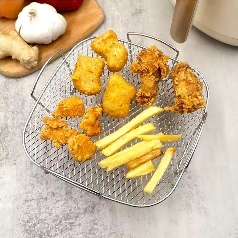 Kitchen Utensils Cook Multiple Foods Air Fryer Grille Suitable For Air Fryers Oven Grill Stainless Steel Stackable Grill