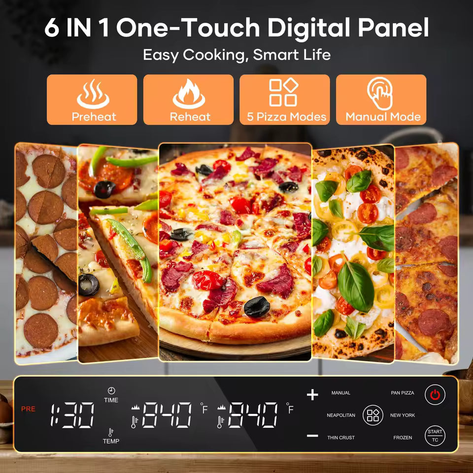 16INCHES 12 INCHES 2026 Newest Health Indoor BBQ Grill Thin Crust Pizza Oven Indoor Air Fryer