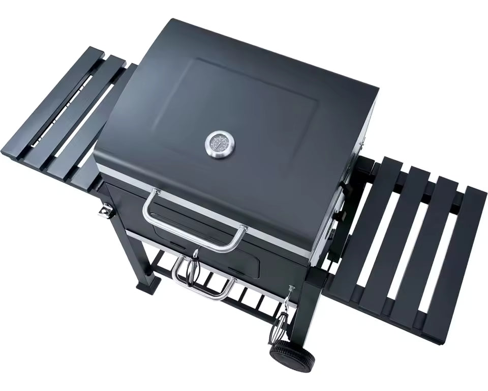 XXL Rectangular Premium Steel Garden Backyard Outdoor BBQ Charcoal Grill with Cast Iron Cooking Grid