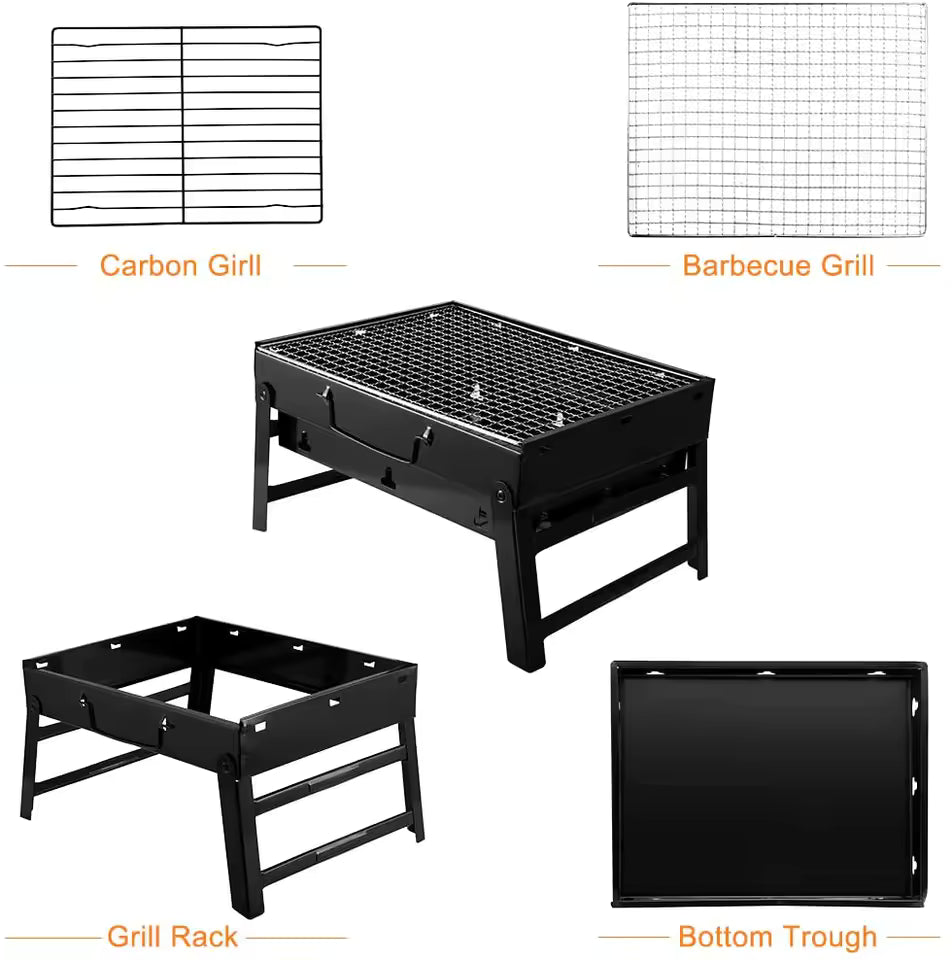 Outdoor Portable Carbon Barbecue Stove for Picnic Garden Party Cooking Terrace Camping Travel Foldable Mini BBQ Grill