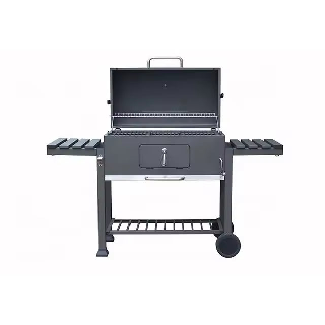 XXL Rectangular Premium Steel Garden Backyard Outdoor BBQ Charcoal Grill with Cast Iron Cooking Grid