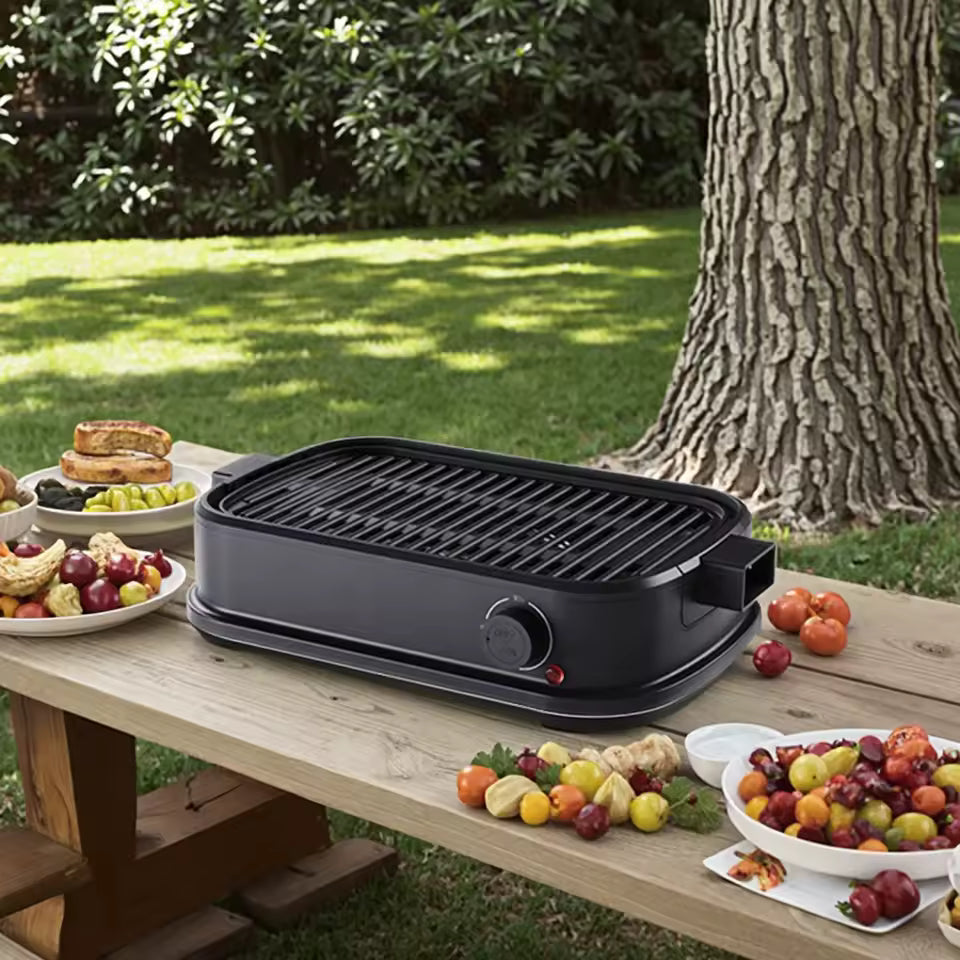 Best Price Smokeless Electric BBQ Grill for Home Kitchen Height Adjustable Indoor Grill Pan with US Plug for Use