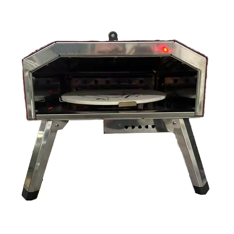 16-Inch Outdoor Dual Fuel Pizza Oven Propane Wood Fired Stainless Steel Gas Burner Thermometer Camping BBQ Grills Galvanized
