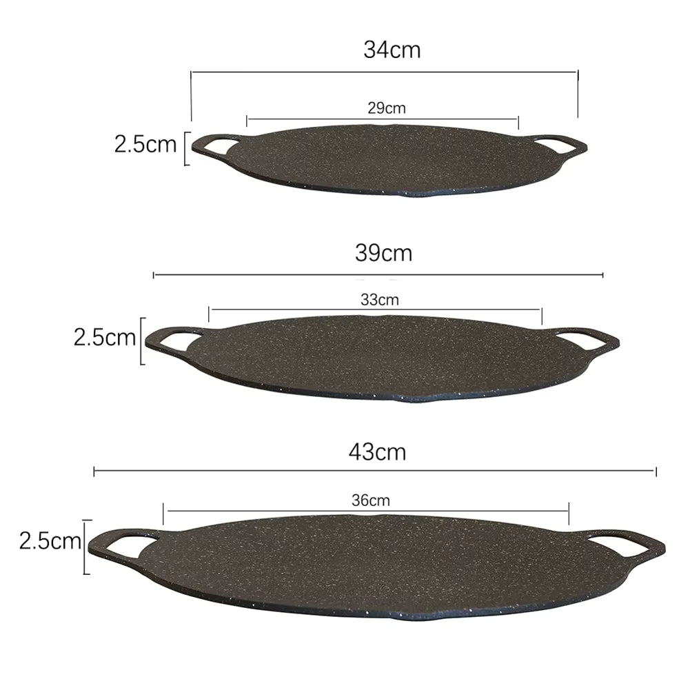 Grilling Pan Non-stick Oil Frying Baking Pan Multi-purpose Round for Outdoor Camping Kitchen Bakeware Household Tools
