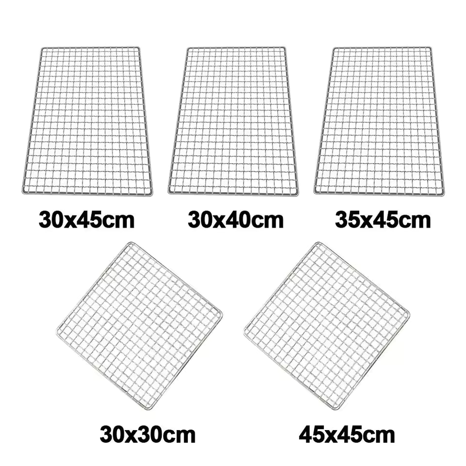 New Iron Wire Grill Racks Reusable Nonstick Grill Net Square Cooking Net Tool