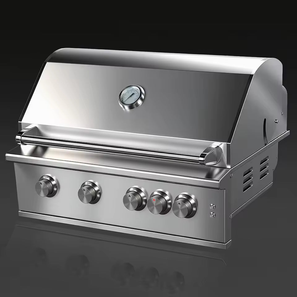 Premium Luxury Built-in Built in 304 Stainless Steel Outdoor Kitchen House Courtyard Garden Party Gas LPG NG BBQ 4 Burners Grill