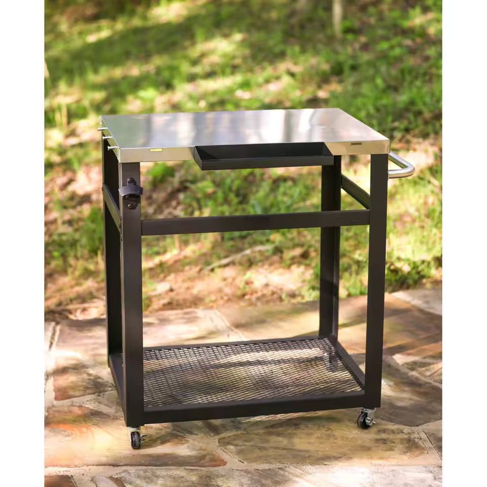 Portable Outdoor Prep Cart Bbq Grill Camping Table Moveable Outdoor Kitchen Bbq Island