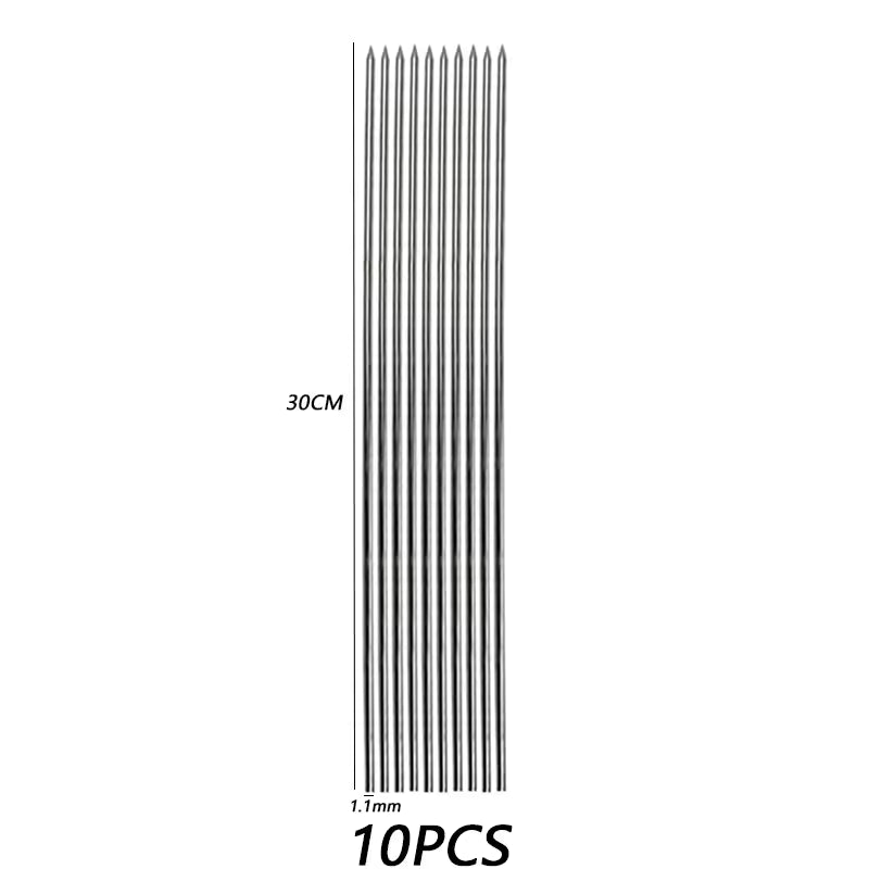 10/20Pcs Stainless Steel Barbecue Skewer Reusable BBQ Skewers Kebab Iron Stick For Outdoor Camping Picnic Tools Cooking Tools