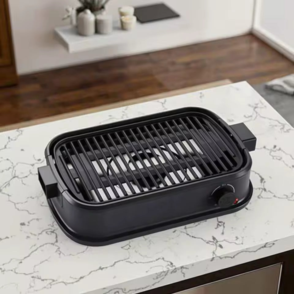 Best Price Smokeless Electric BBQ Grill for Home Kitchen Height Adjustable Indoor Grill Pan with US Plug for Use