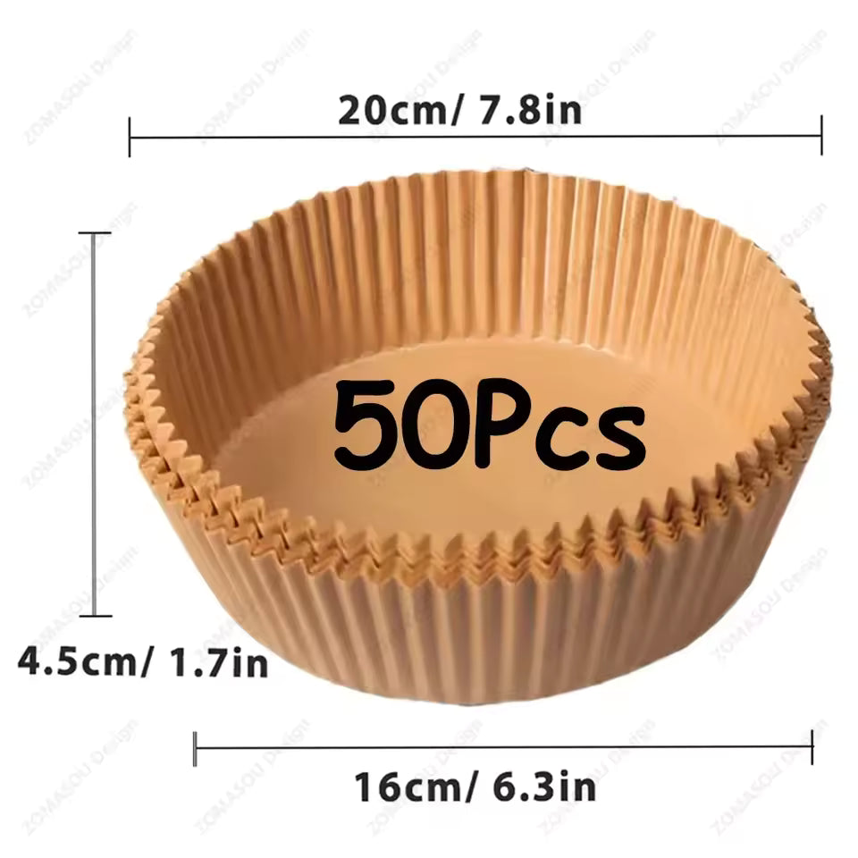400-50Pcs Air fryer Baking Paper Disposable Non-Stick Oil-proof Parchment Mat for Microwave Cooking Oven Pan Pad Sheet BBQ Roast