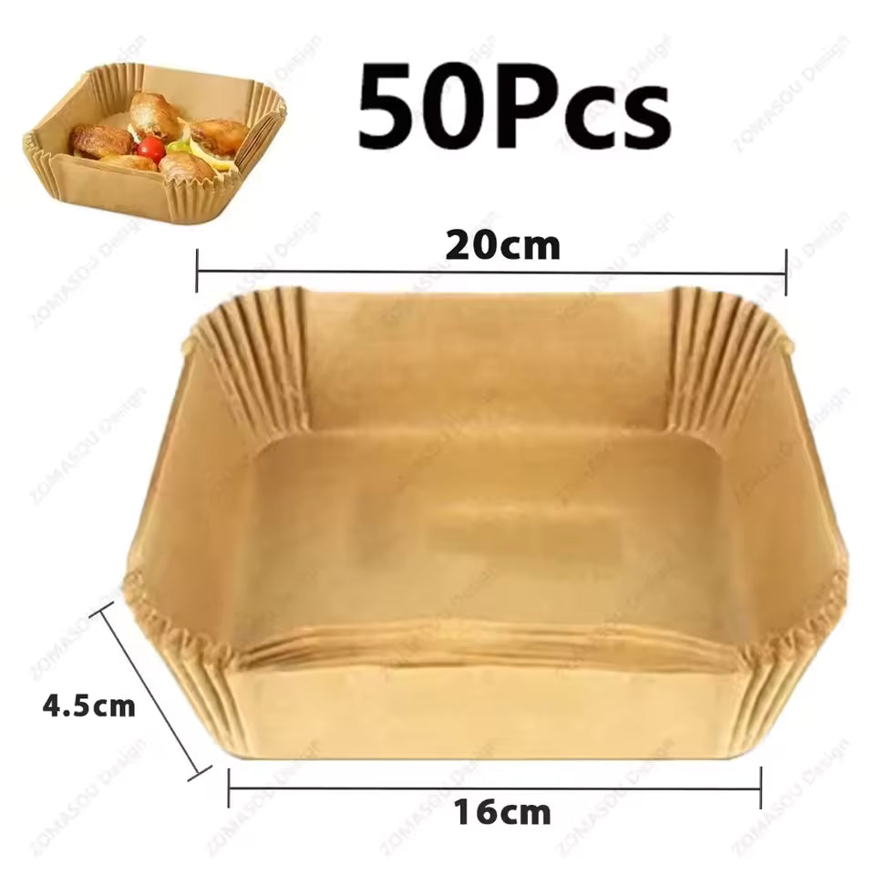 400-50Pcs Air fryer Baking Paper Disposable Non-Stick Oil-proof Parchment Mat for Microwave Cooking Oven Pan Pad Sheet BBQ Roast