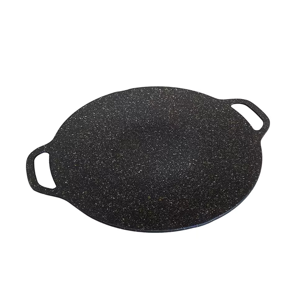 Grilling Pan Non-stick Oil Frying Baking Pan Multi-purpose Round for Outdoor Camping Kitchen Bakeware Household Tools