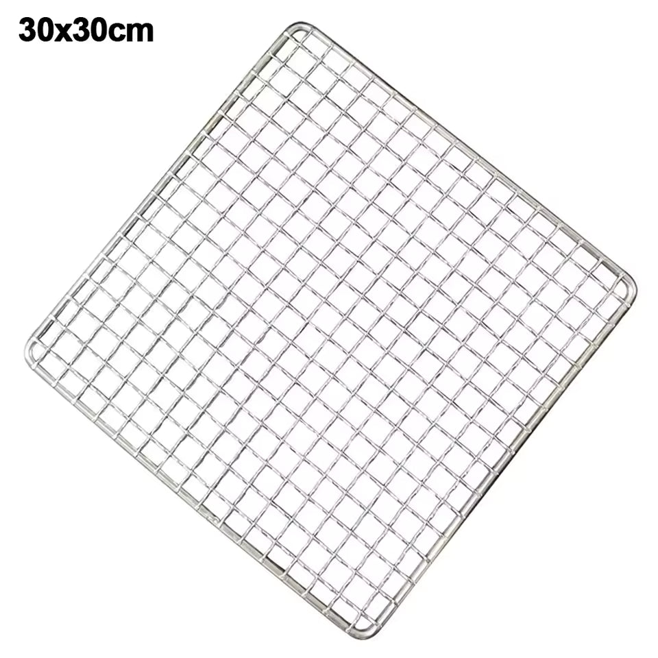 New Iron Wire Grill Racks Reusable Nonstick Grill Net Square Cooking Net Tool
