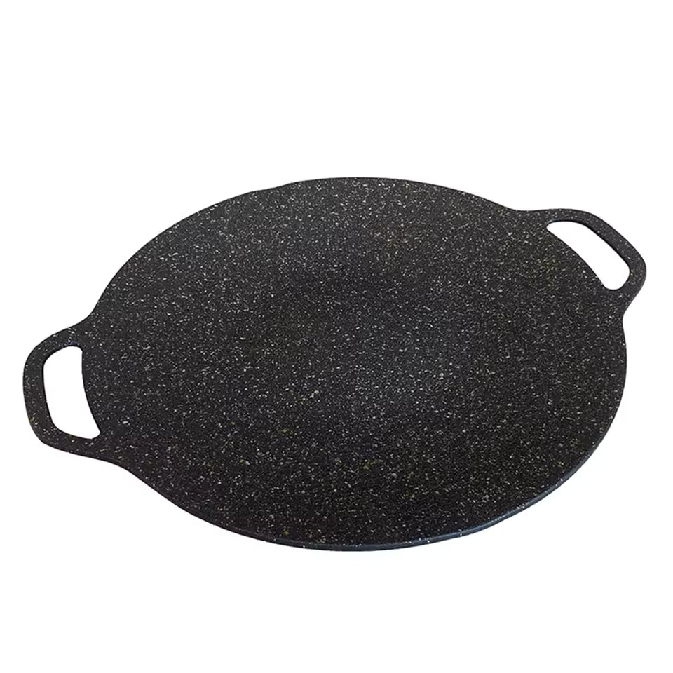 Grilling Pan Non-stick Oil Frying Baking Pan Multi-purpose Round for Outdoor Camping Kitchen Bakeware Household Tools